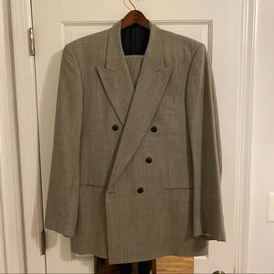 Grey plaid double breasted suit